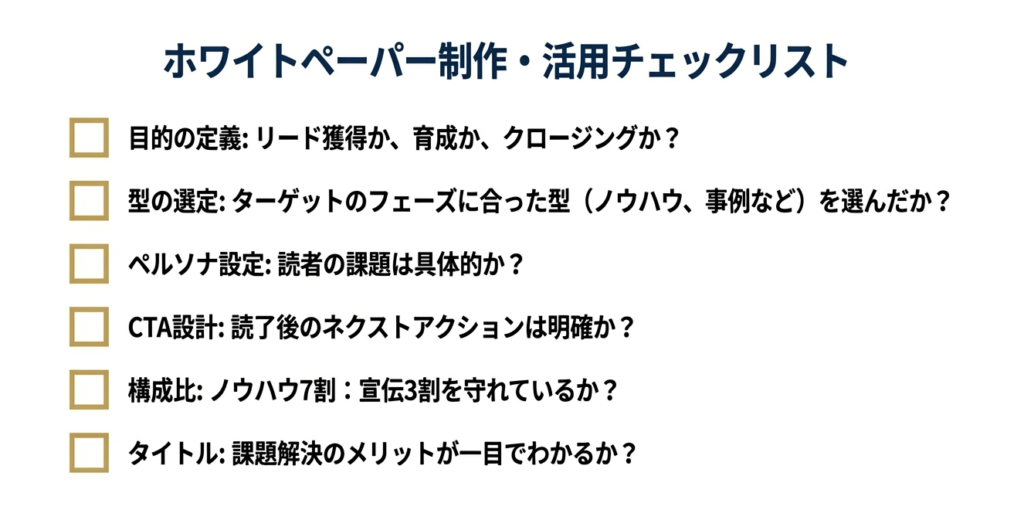 ホワイトペーパー活用チェックリスト